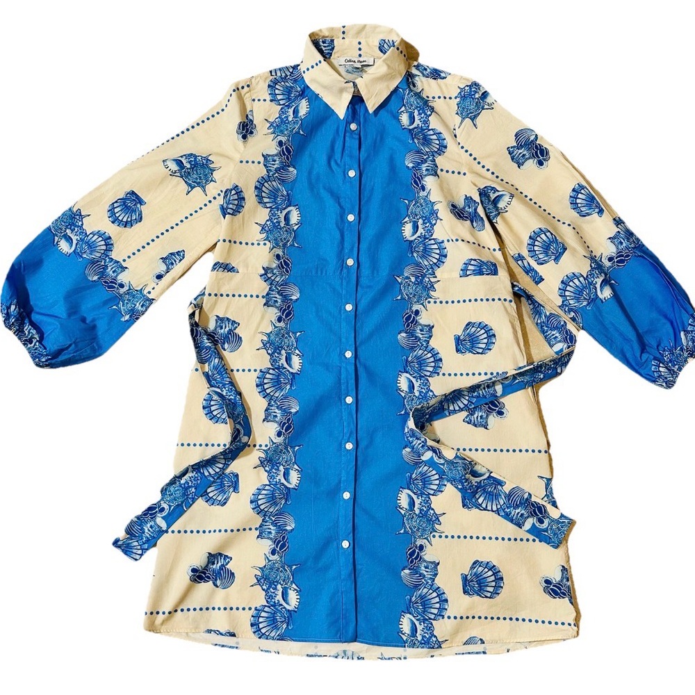 Tuckernuck’s CELINA MOON Seashell Dress S Midi Beach Resort Luxury Vacation - Picture 6 of 13